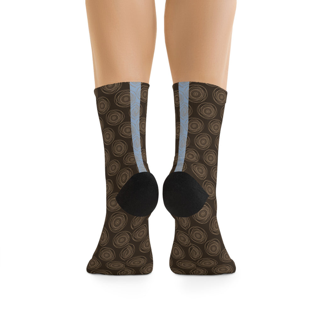 Stay Strong & Spiral On Socks | Sacred Geometry Crew Socks | Vortex Flow Energy Wear