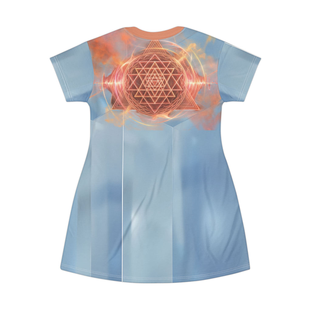 Shree Yantra Alignment Dress | Sacred Geometry T-Shirt Dress | Elevate Collection