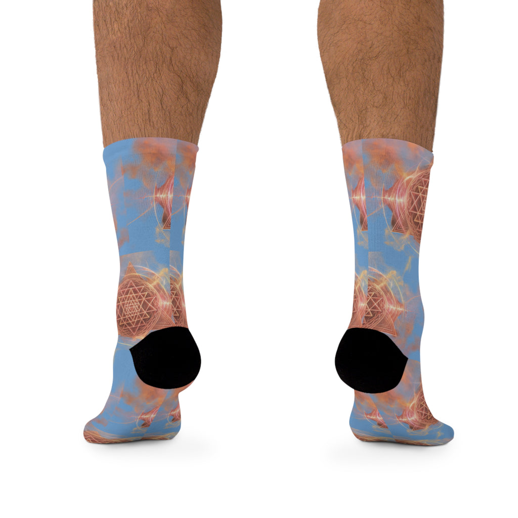 Merkaba Activation Socks | Sacred Geometry Energy Socks | High-Frequency Alignment Wear | Masculine Feminine Balance Design