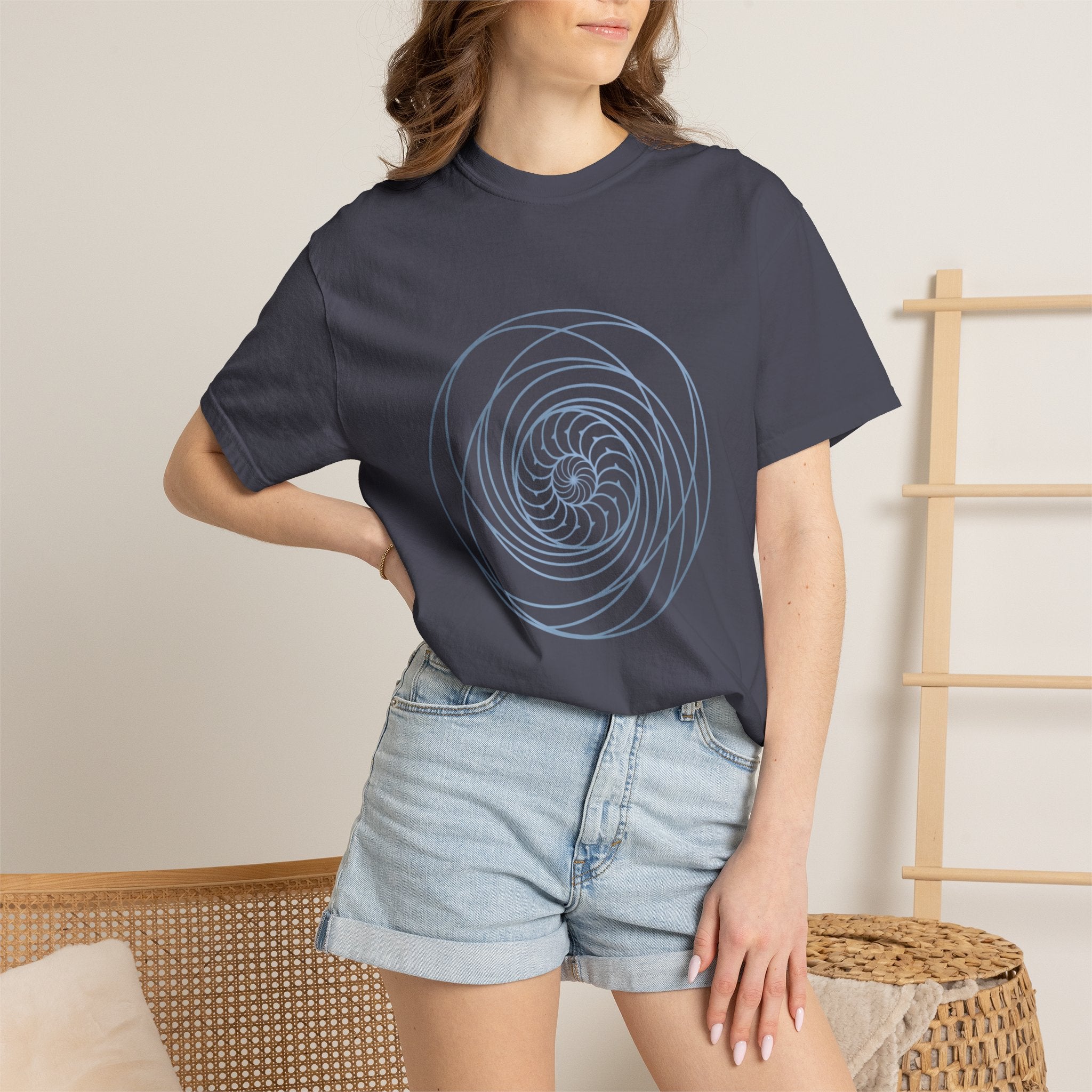 Spiral Mandala Tee | Minimal Sacred Geometry Graphic | Create Collection