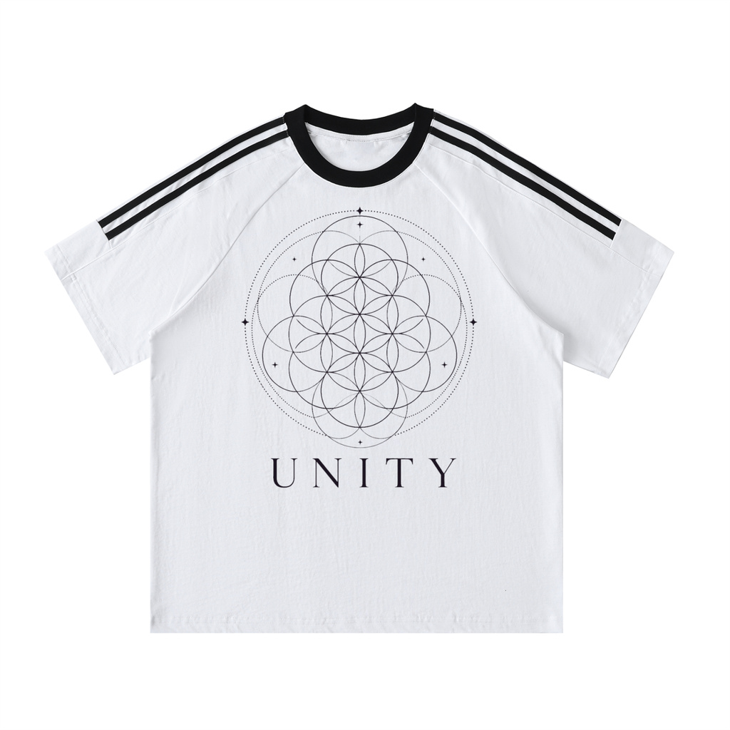 Contrast Tape Crewneck Cotton T-Shirt