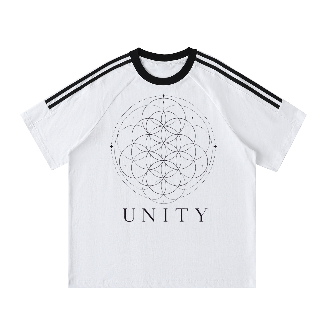 Contrast Tape Crewneck Cotton T-Shirt