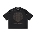 Unisex Lace Paneling V-Neck T-Shirt