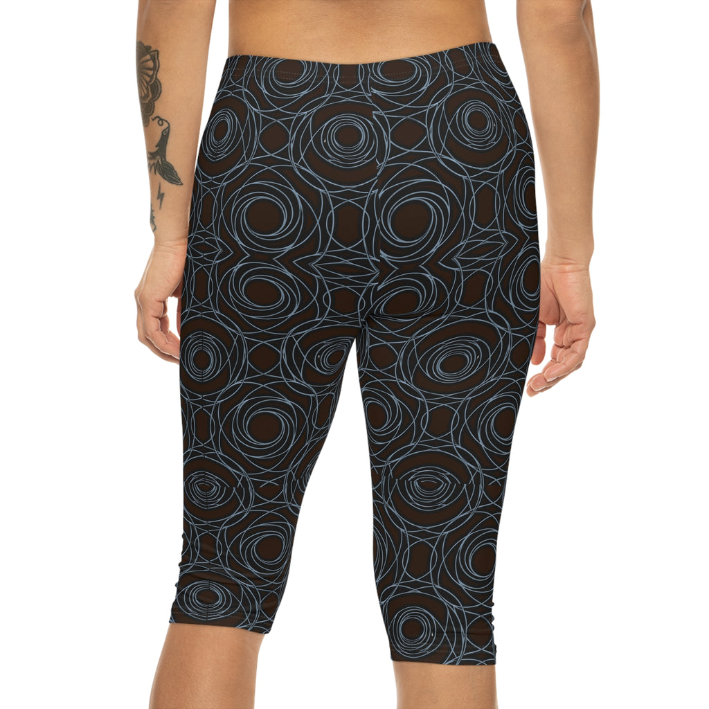 Stay Strong Spiral On Capri Leggings | Vortex Energy Leggings | High-Waisted Sacred Geometry Activewear | Flow State Fitness Wear | Frequency Apparel