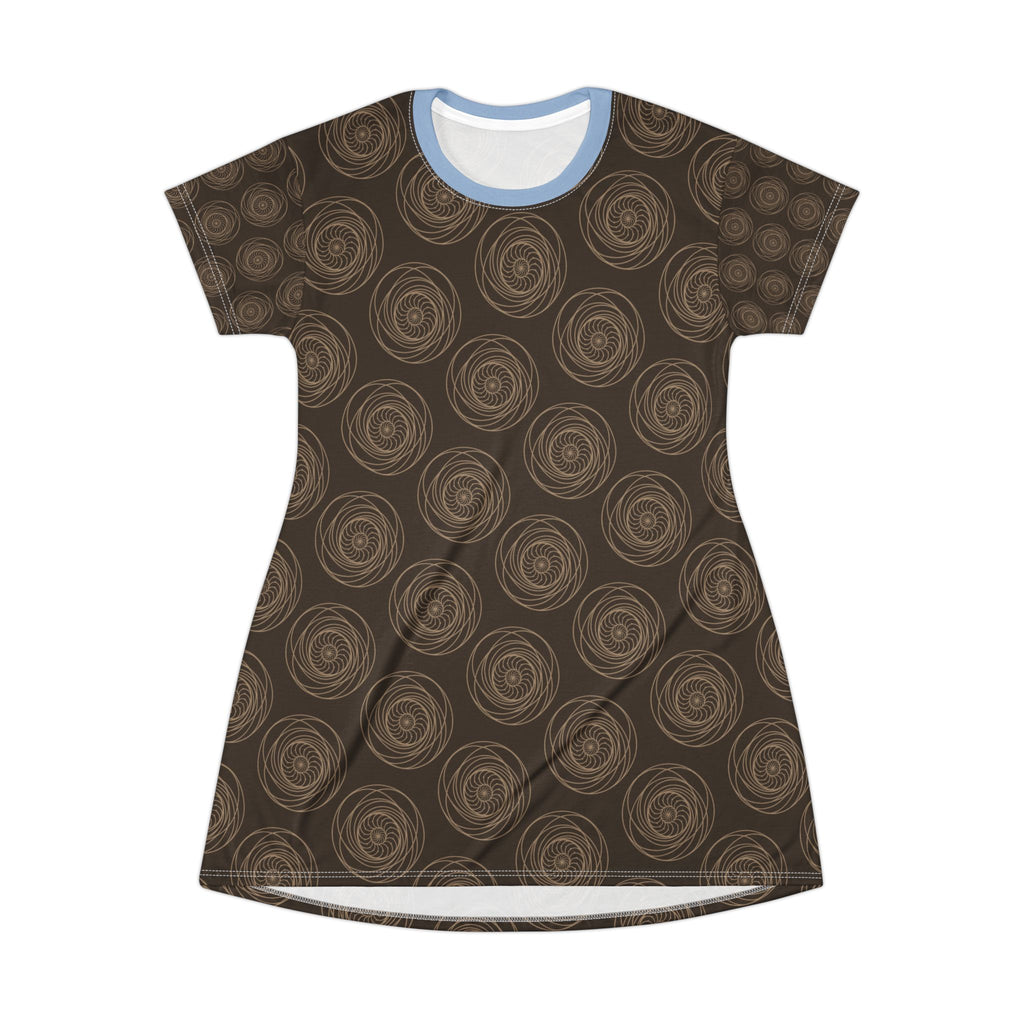 Stay Strong & Spiral On T-Shirt Dress | Sacred Geometry Apparel | Spiritual Flow Wear
