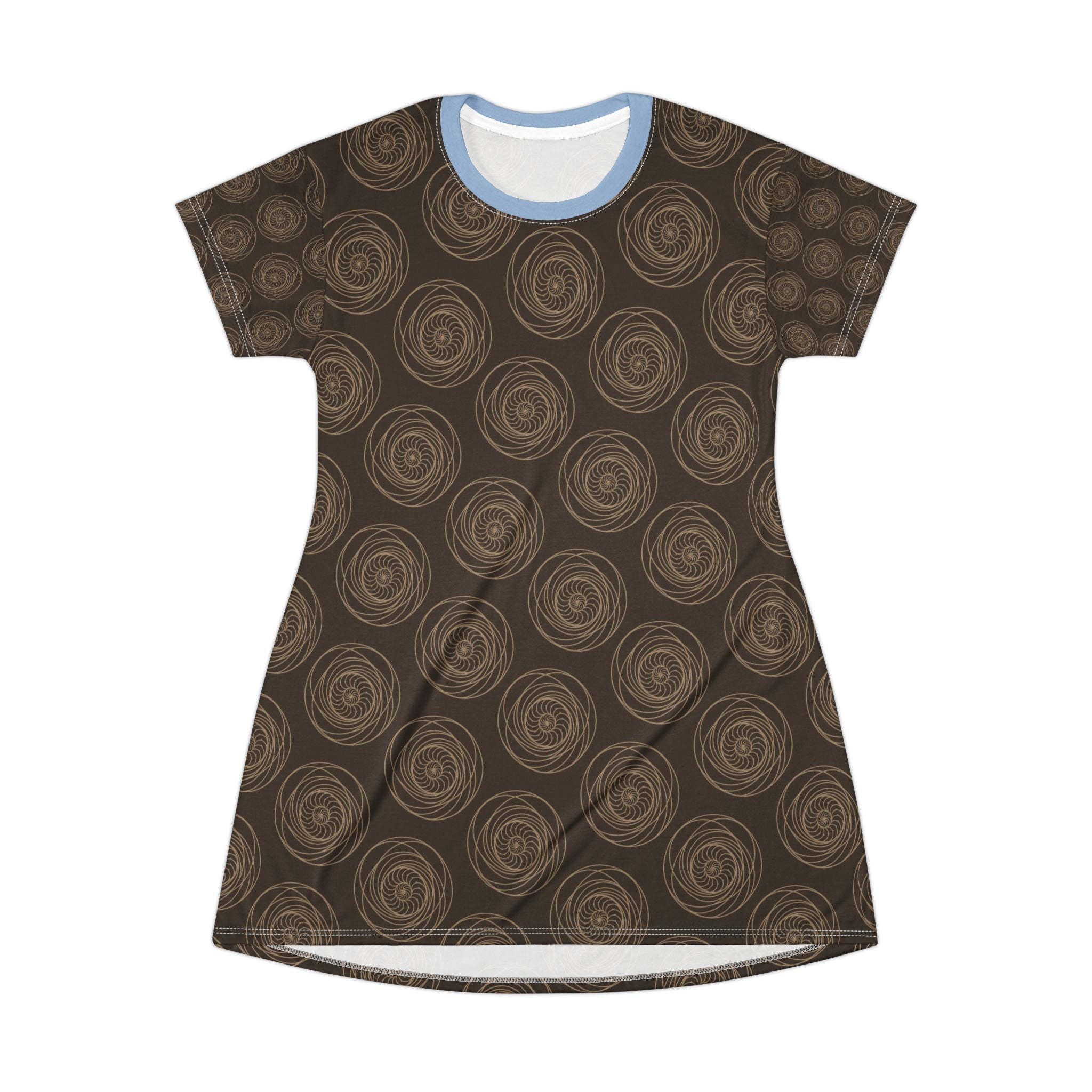 Stay Strong & Spiral On T-Shirt Dress | Sacred Geometry Apparel | Spiritual Flow Wear