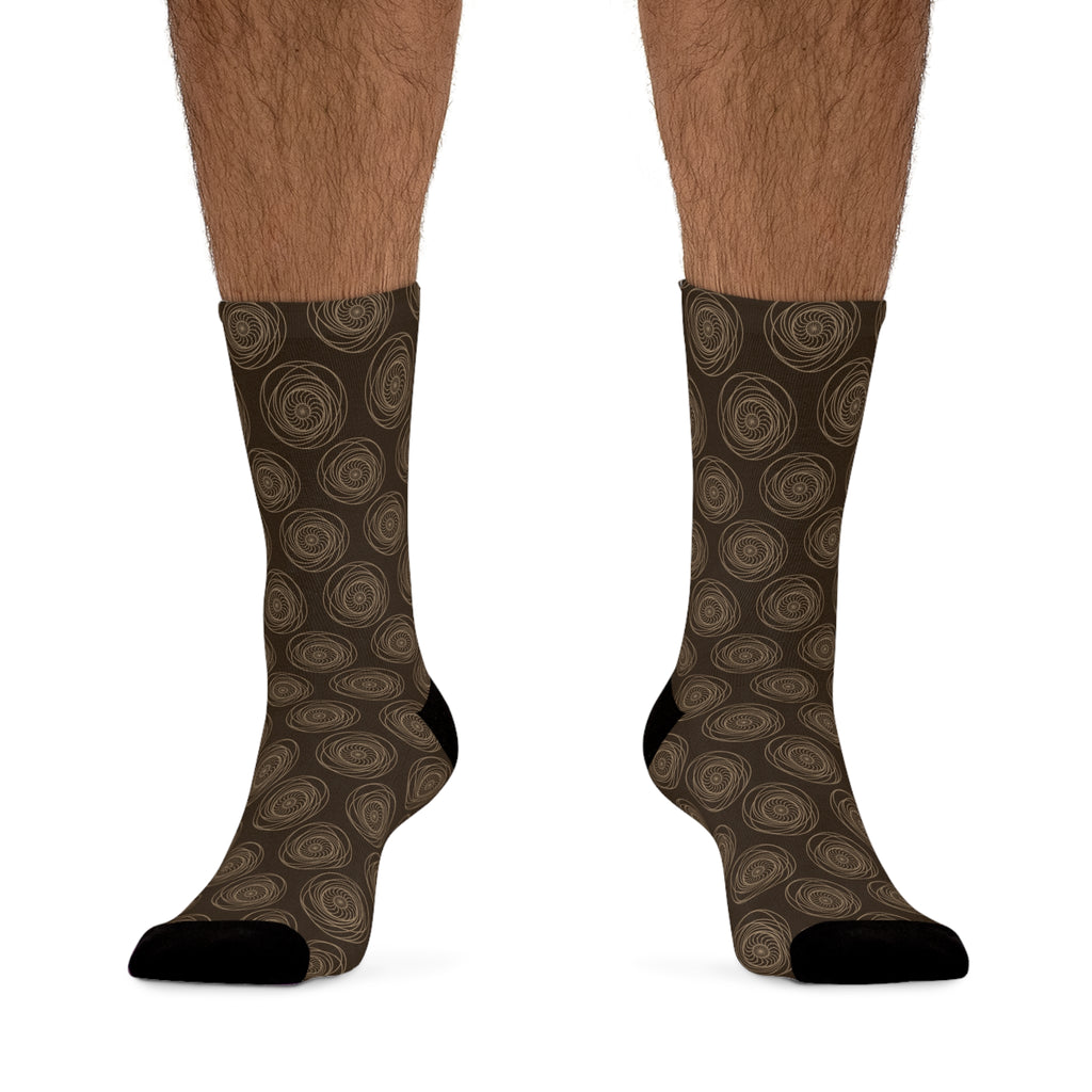 Stay Strong & Spiral On Socks | Sacred Geometry Crew Socks | Vortex Flow Energy Wear
