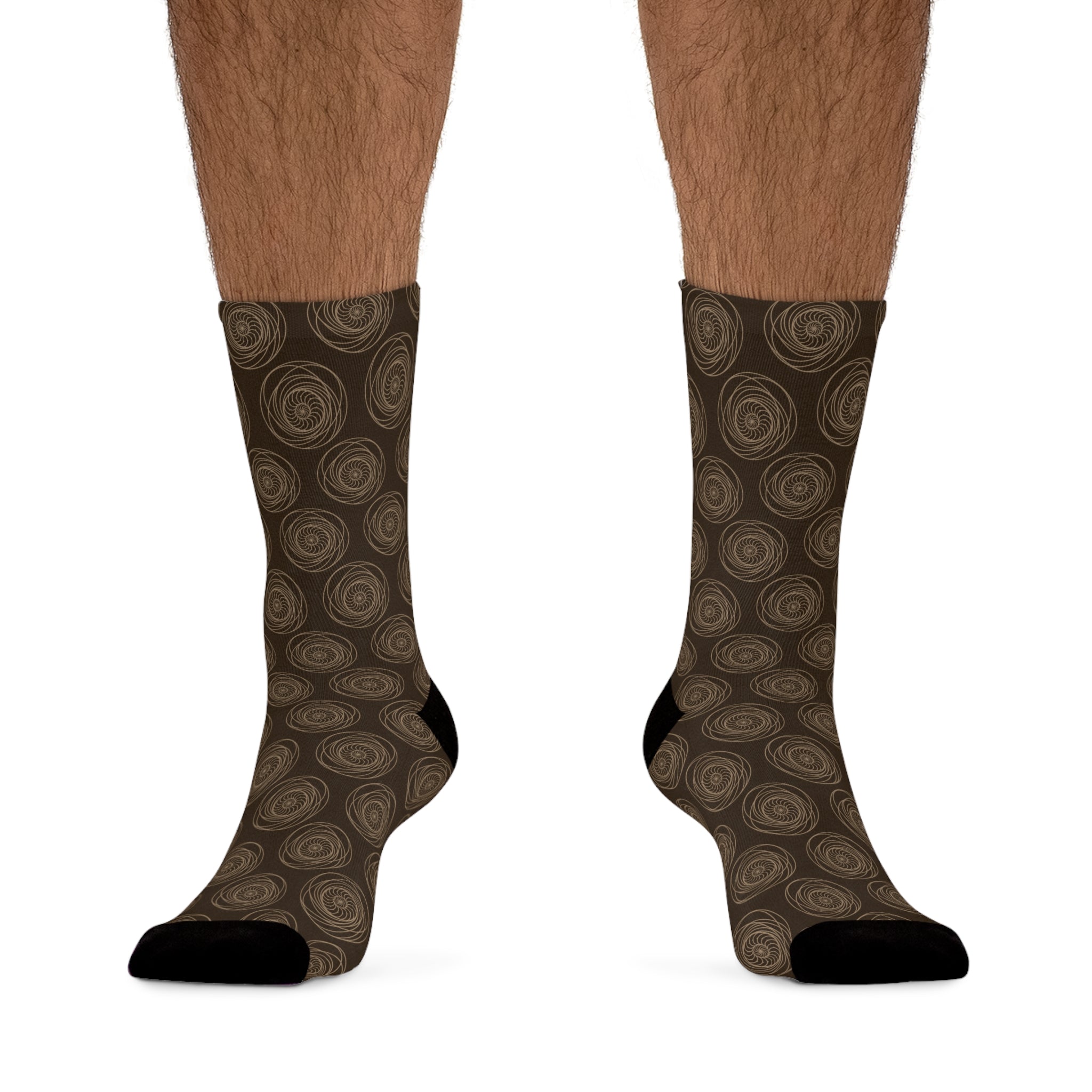 Stay Strong & Spiral On Socks | Sacred Geometry Crew Socks | Vortex Flow Energy Wear