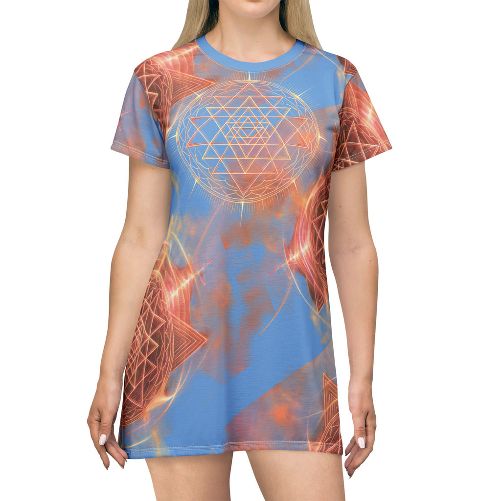 Merkaba Activation Dress | Sacred Geometry Energy Dress | Masculine Feminine Balance Apparel | High-Frequency Alignment Wear
