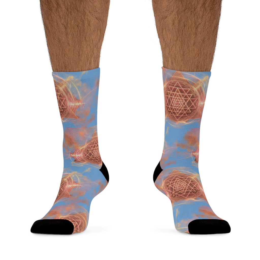 Merkaba Activation Socks | Sacred Geometry Energy Socks | High-Frequency Alignment Wear | Masculine Feminine Balance Design