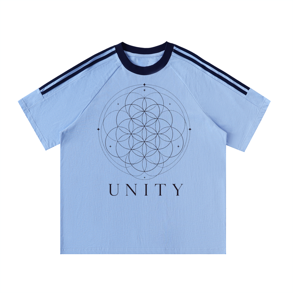 Contrast Tape Crewneck Cotton T-Shirt