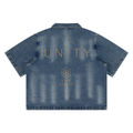 Unisex Vintage Washed Full-Zip Denim Shirt