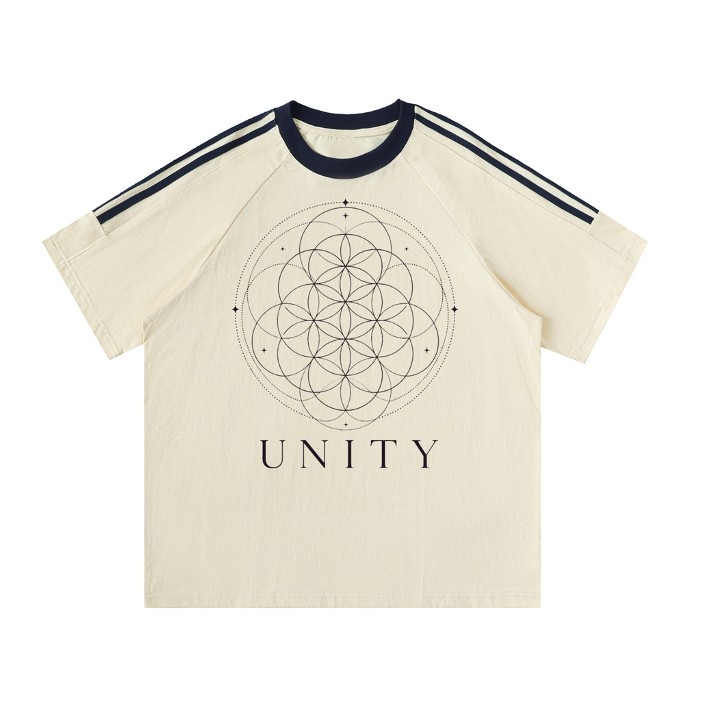 Contrast Tape Crewneck Cotton T-Shirt