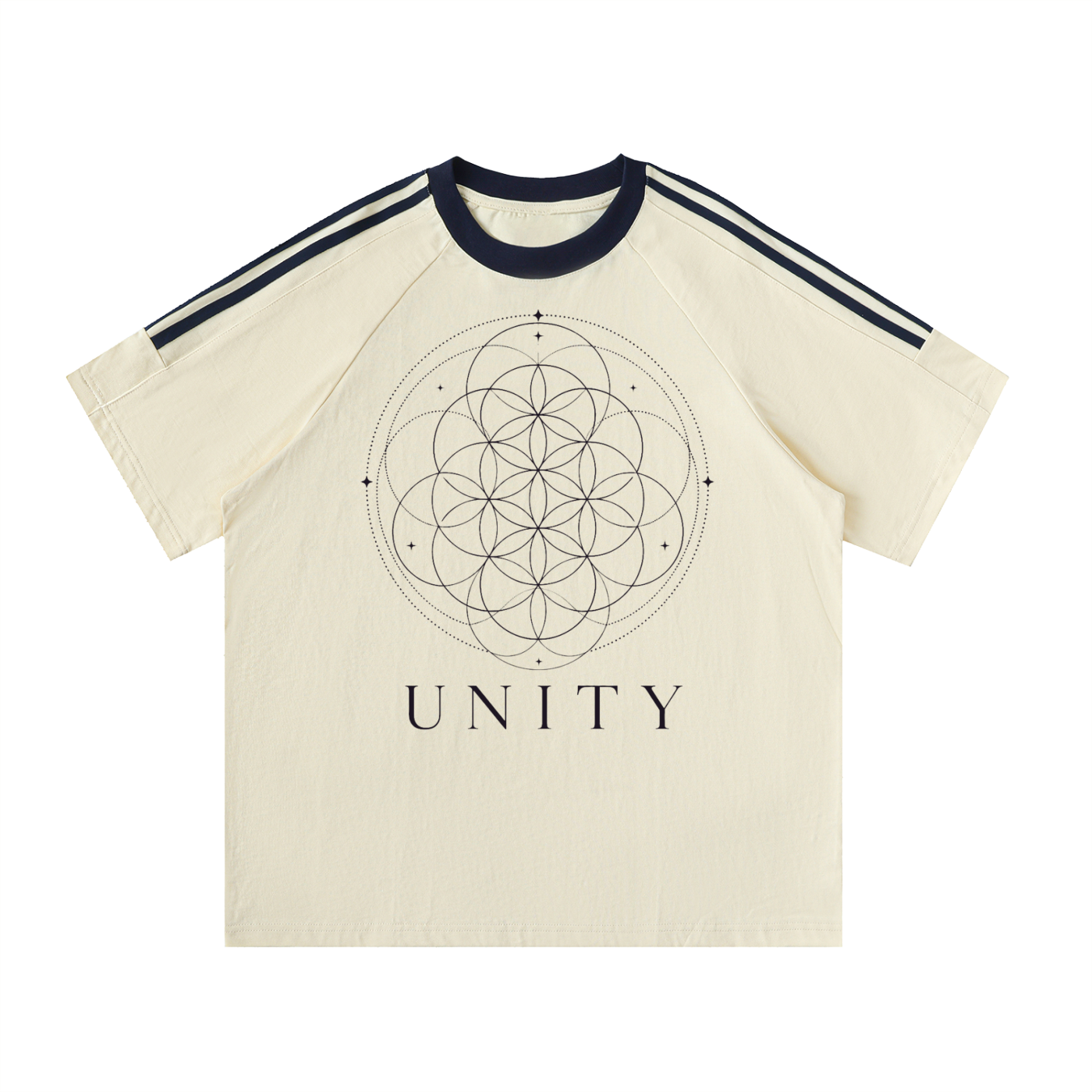 Contrast Tape Crewneck Cotton T-Shirt